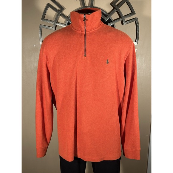 Polo Ralph Lauren Other - Polo Ralph Lauren Men's French Rib Quarter Zip Pullover‎ Sweatshirt XXL Orange